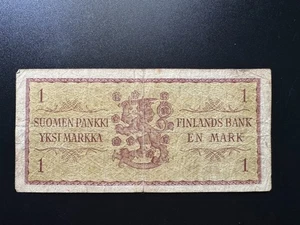 Billete de banco Finlandia/Finlandés de 1 Markkaa 1963 papel moneda circulado P-105 - Imagen 1 de 2