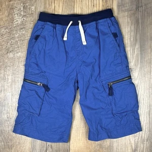 Boys Hanna Andersson Cotton Nylon Blue Cargo Shorts Size 140 M Medium US Size 10 - Picture 1 of 3