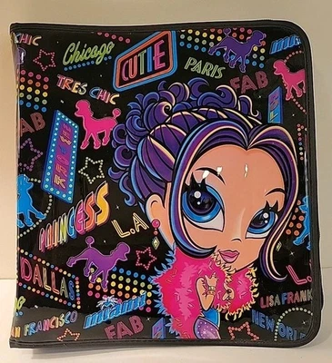 Lisa Frank RARO Vintage Carpeta con Cremallera 3 Anillos con Carpetas Glamour City Girl UE Foto 1 de 4