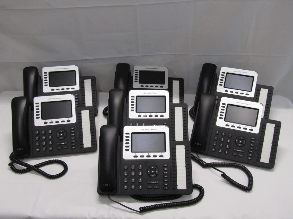 Lote de 7 Grandstream GXP2160 962-00051-18E002/3 6 líneas HD teléfono IP pantalla a color Foto 1 de 4
