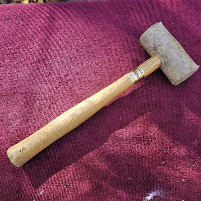 Vintage C.S.Osborne No.3 Rawhide Mallet, Made in USA, 9.2 oz Total Weight - Image 1 of 4