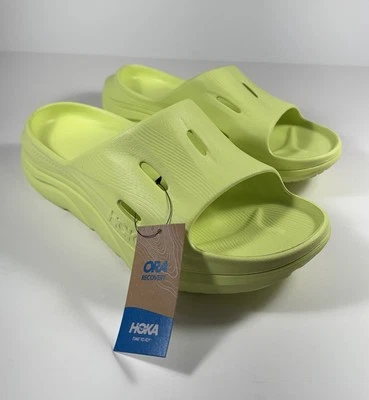 Sandalias HOKA Ora Recovery Slide 3 amarillo cítrico brillante para hombre talla 9 *NUEVAS* 1135061 Foto 1 de 4