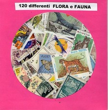 FLORA E FAUNA-LOTTO 120 FRANCOBOLLI DIFFERENTI , VARI PAESI BELLISSIMI PERFETTI!