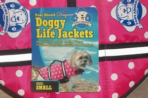 NEW w Tag Small (15-20 lbs) PAWS ABOARD Pink Polka Dot Lifeguard Dog LIFE JACKET - Picture 1 of 11