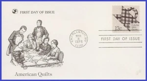 USA5 #1748 U/A READER DIGEST FDC Quilt Plaid - Bild 1 von 1