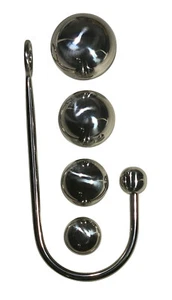 BDSM Edelstahl Bondage Anal Hook Haken Set mit 5 Kugeln 30mm 40mm 50mm 60mm 70mm - Bild 1 von 2