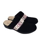 Spenco Ojai Women's Suede Black Pink Clog Shoes **Lightly Used ** Size 10D
