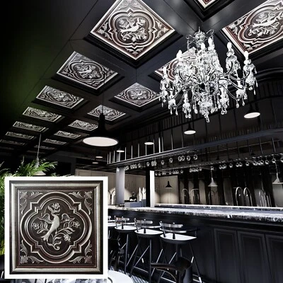 Azulejos de techo de pintura sintética panel PVC PL39 plata tradicional 10 piezas DECORACIÓN DE PINTURA Foto 1 de 4