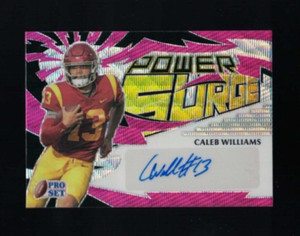 2022 Leaf Pro Set Metal Caleb Williams Power Surge Auto PINK WAVE #10/20
