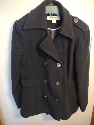 Hydraulic Women's Black Double Breasted Pea Coat Jacket Sz L - Image 1 of 3