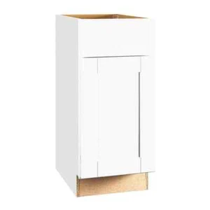 Shaker 15 in. W x 24 in. D x 34.5 in. H Assembled Base Kitchen Cabinet in Satin - Picture 1 of 8