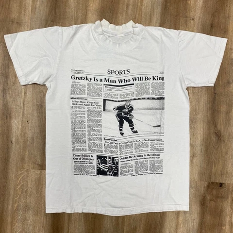 LOS ANGELES KINGS GRETZKY TRADE VINTAGE 1988 FRONT PAGE NHL HOCKEY TSHIRT SMALL Cover