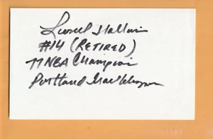 Lionel Hollins Portland Trail Blazers AUTO Signed 3x5 card Arizona State - Picture 1 of 2