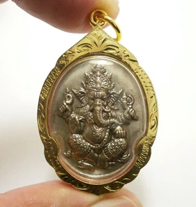 LORD GANESHA GANESH GANAPATI VINAYAKA OM HINDU AMULET DEVA SUCCESS LUCKY PENDANT - Picture 1 of 7