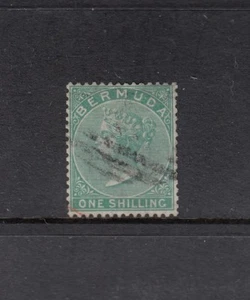 BERMUDA: 1865-1903 QV Wmk Crown/CC 1/- Green SG 8 £70, fine used - Picture 1 of 1