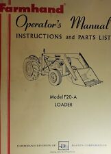 Farmhand 1964 F20-A Front End Bucket Loader Farm Tractor Owner & Parts Manual