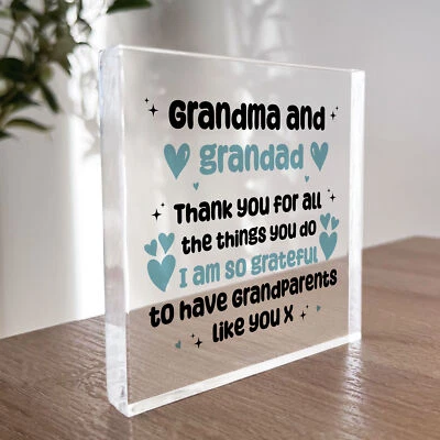 RED OCEAN Grandma And Grandad Gift Plaque Christmas Birthday Gifts For Grandma Grandad