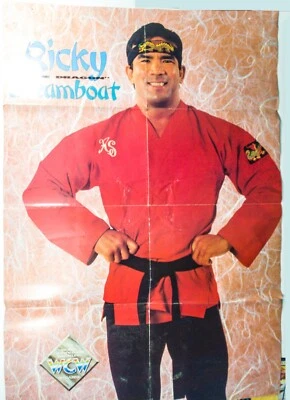 ORIGINAL 32x22 in. Póster gigante de dos caras 1992 Ricky Steamboat/Rick Rude WCW GD Foto 1 de 3