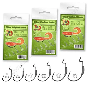 Offset Hooks Weighted Weedless Worm Soft Lures Bait Pike Perch Fishing Tackle - Picture 1 of 8