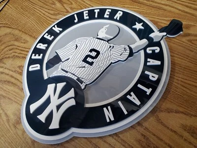 Letrero de arte 3D con logotipo de Jeter Derek Yankees New York hombre cueva béisbol Salón de la fama de Nueva York Foto 1 de 4