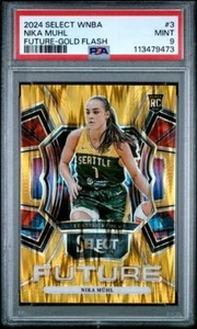 2024 Panini Select WNBA Select Future Nika Muhl #3 Gold Flash 01/10 RC PSA 9 - Picture 1 of 2