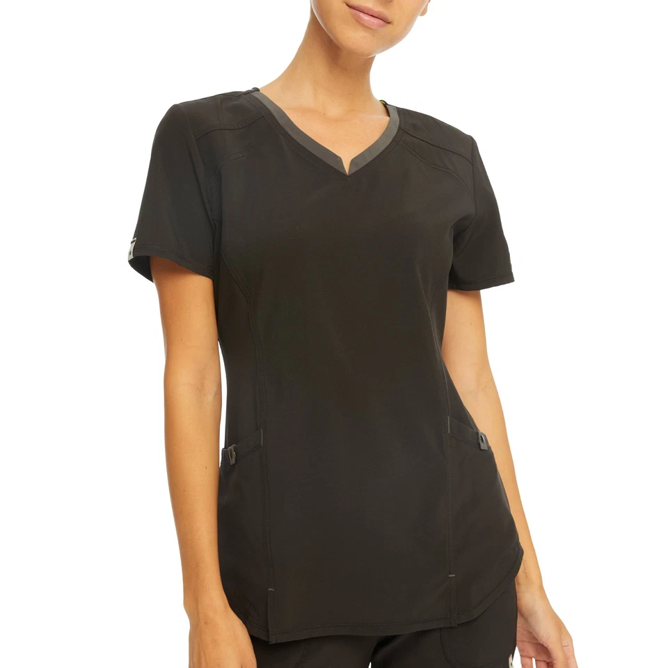 Scrubstar NEWWoman's 2 tone scrub Top Ethical size 3XL Black/grey V neck
