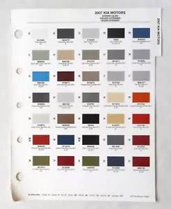 2007 KIA PPG COLOR PAINT CHIP CHART ALL MODELS - Bild 1 von 1