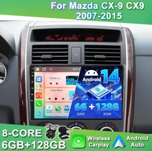 Android 14 Car Radio Navi Stereo For Mazda CX-9 CX9 2007-15 CarPlay DSP 6G+128GB - Picture 1 of 18