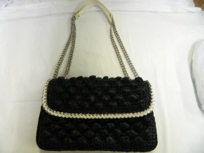 Henri Bendel Shoulder Bag Purse Quilted Chain Strap PVC Black w/BOX EUC - Image 1 of 4