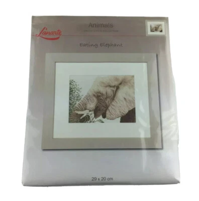 Lanarte Eating Elephant Punto de Cruz Kit DMC Hilos Colección Animales Foto 1 de 4