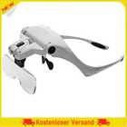 Starnearby Lupenbrille mit Licht Hände Frei Kopfband Lupen Standlupe mit 2 LED l