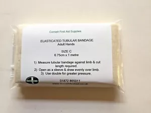 RÖHRENBANDAGE GRÖSSE C - 6,75 CM X 1M - MITTLERES HANDGELENK ODER ELLBOGEN, KLEINER KNÖCHEL - Bild 1 von 3