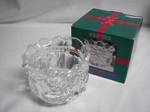Christmas Santa's Sack Candy Dish Leaded Crystal 1998 International Silver NIB - Picture 1 of 7