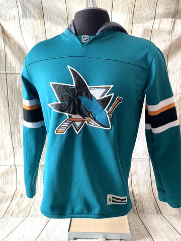 San Jose Sharks NHL Youth XL (size 18) Hoodie Hooded Sweatshirt REEBOK Cover