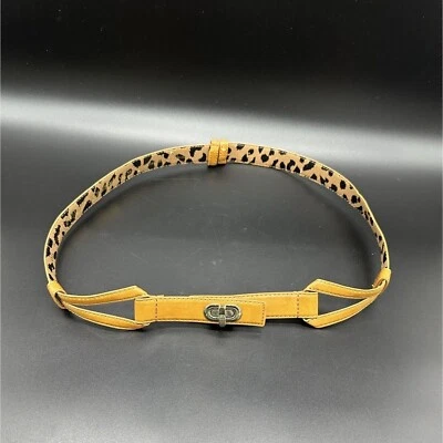 Cinturón Betsy Johnson Talla Única Mujer Tono Dorado Tostado Leopardo Marrón Glamour Como Está Foto 1 de 4