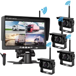 4x Digital Wireless Reversing Backup Camera 7" Quad Monitor For Rv Caravan Van - Picture 1 of 24