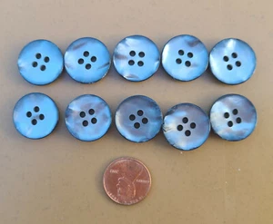 Lot of 10pc grey pearl fashion Button 10x3/4" 18 mm 4 hole - Picture 1 of 5
