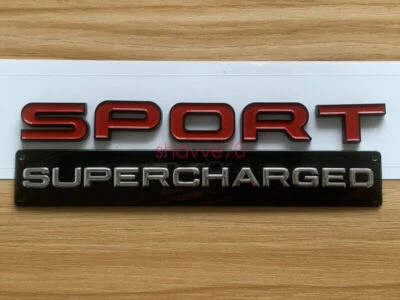 FOR Range Rover SPORT Glossy RED BLACK Lettering SUPERCHARGED Land Badge Emblem - Image 1 of 4