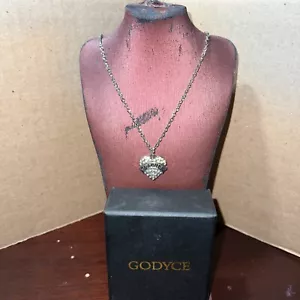 COLLAR DE DIJES PROFESOR GODYCE TONO PLATA PIEDRAS DE CRISTAL BLANCO - Imagen 1 de 4