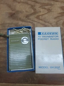 Radio de Bolsillo Lloyd's 10 Transistores Modelo 8k35f De Colección Con Caja Hecha en Japón - Imagen 1 de 8