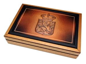 Münzkassette in Teak für 24 x 10 Gulden Niederlande Gold - Bild 1 von 2