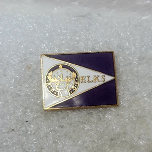 Elks Lodge Pin BPOE Logo Flagge goldfarben Emaille Revers - Bild 1 von 4