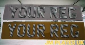 SINGLE TINTED,3D GEL CARBON FIBRE SHOW PLATE. customised sign not for road use - Picture 1 of 1