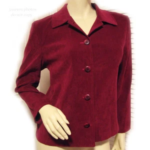 Vintage Y2K 90s Briggs Velour Blazer Jacket Red Maroon Preppy Academia Old Money - Bild 1 von 12