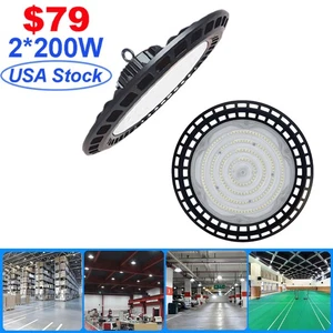 2Pack 200Watt UFO Light Commercial Industrial Warehouse Garage Ceiling Led Light - Picture 1 of 15