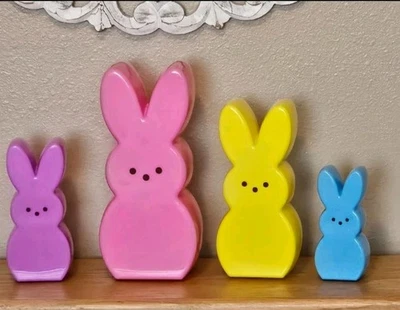 PEEPS Easter Bunny Rabbit Nesting Container Set Of 4 Blow Mold Type  - Image 1 of 4