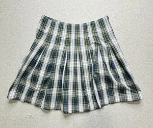 VINTAGE Mills Skirt Girls 7 Blue Green Plaid School Uniform Preppy Kids Youth - Picture 1 of 11