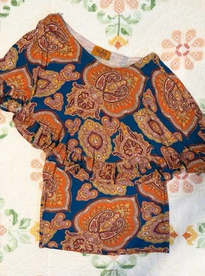 VOOM By Joy Han Mini Dress XS  Party Sexy Designer Blue Orange Ruffle Stretch - Image 1 of 4