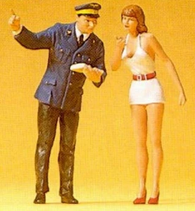 Preiser 45001 G Scale Girl & Station Clerk - Picture 1 of 3