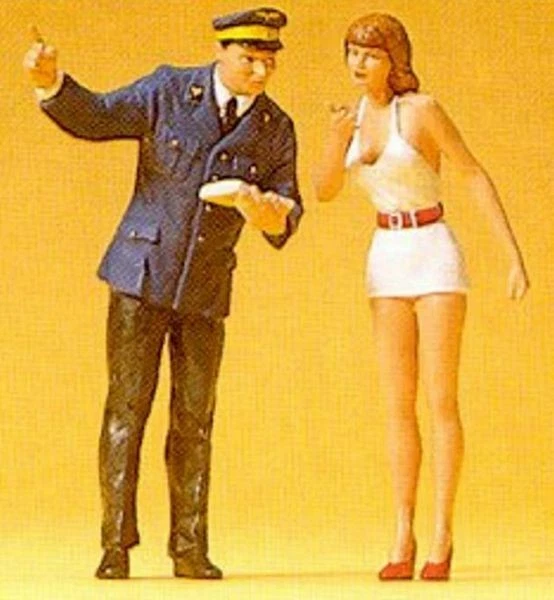 Preiser 45001 G Scale Girl & Station Clerk - Image 1 of 3